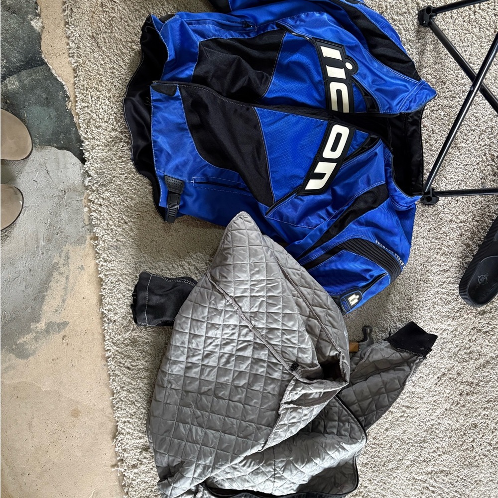 ICON Blue and Black Riding Jacket